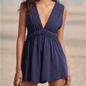 NWT Sleeveless Knit Romper -Anthropology (Navy blue)